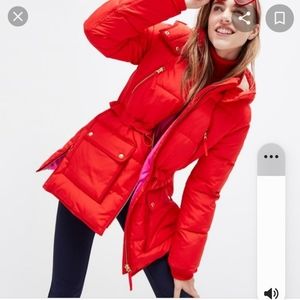 J. Crew winter coat puffer red